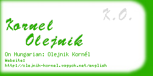 kornel olejnik business card